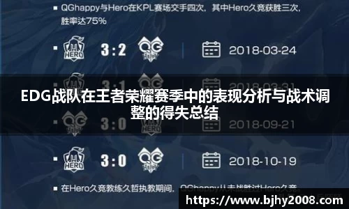 EDG战队在王者荣耀赛季中的表现分析与战术调整的得失总结